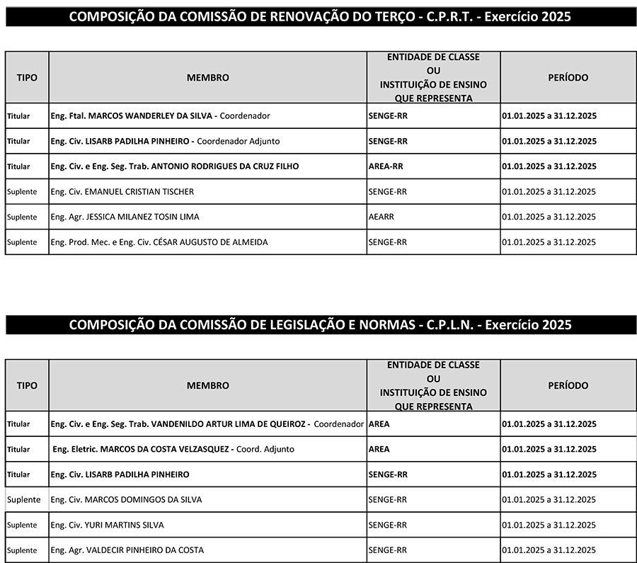 COMPOSICAO Comissoes 2025 2